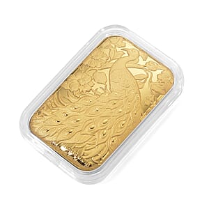 24K Yellow Gold Peacock Embossed Sheet 10mg
