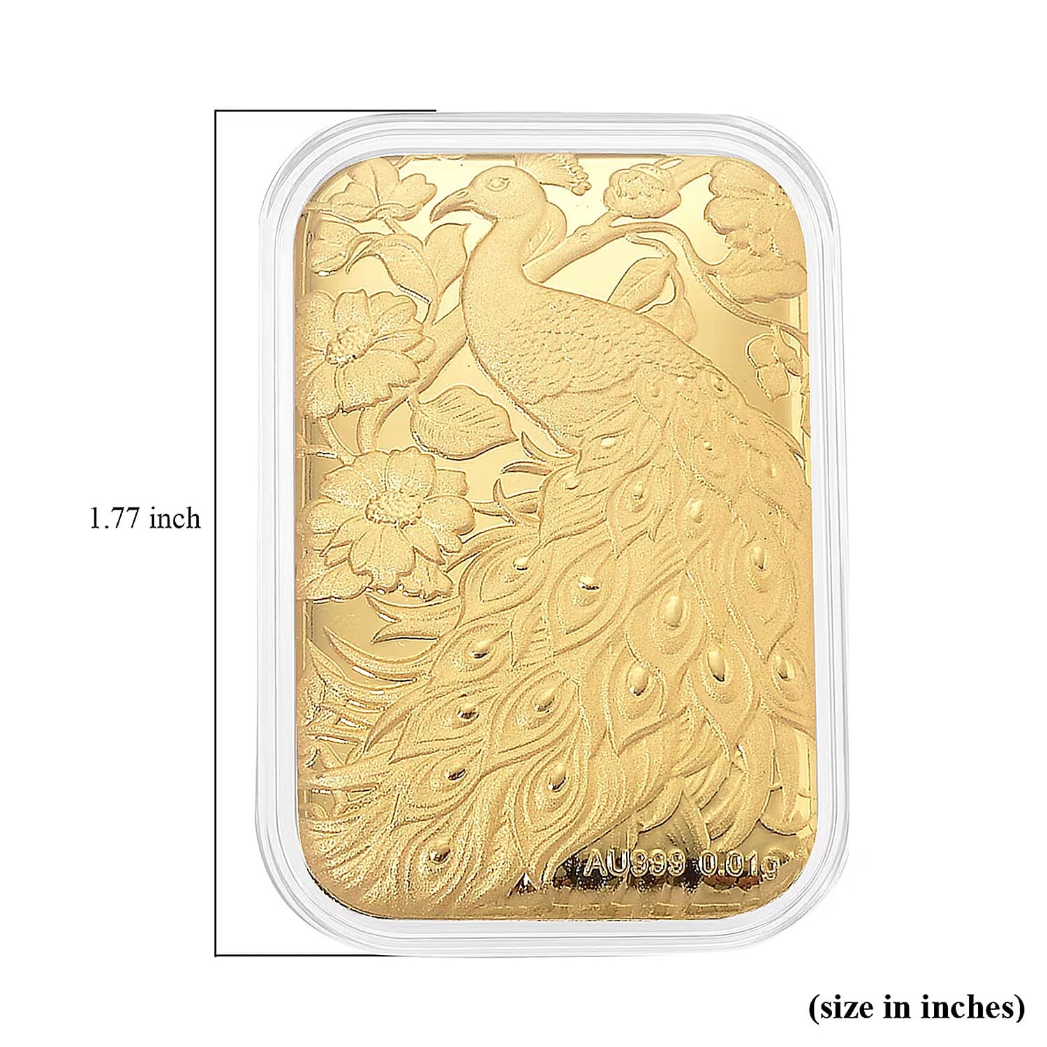 24K Yellow Gold Peacock Embossed Sheet 10mg