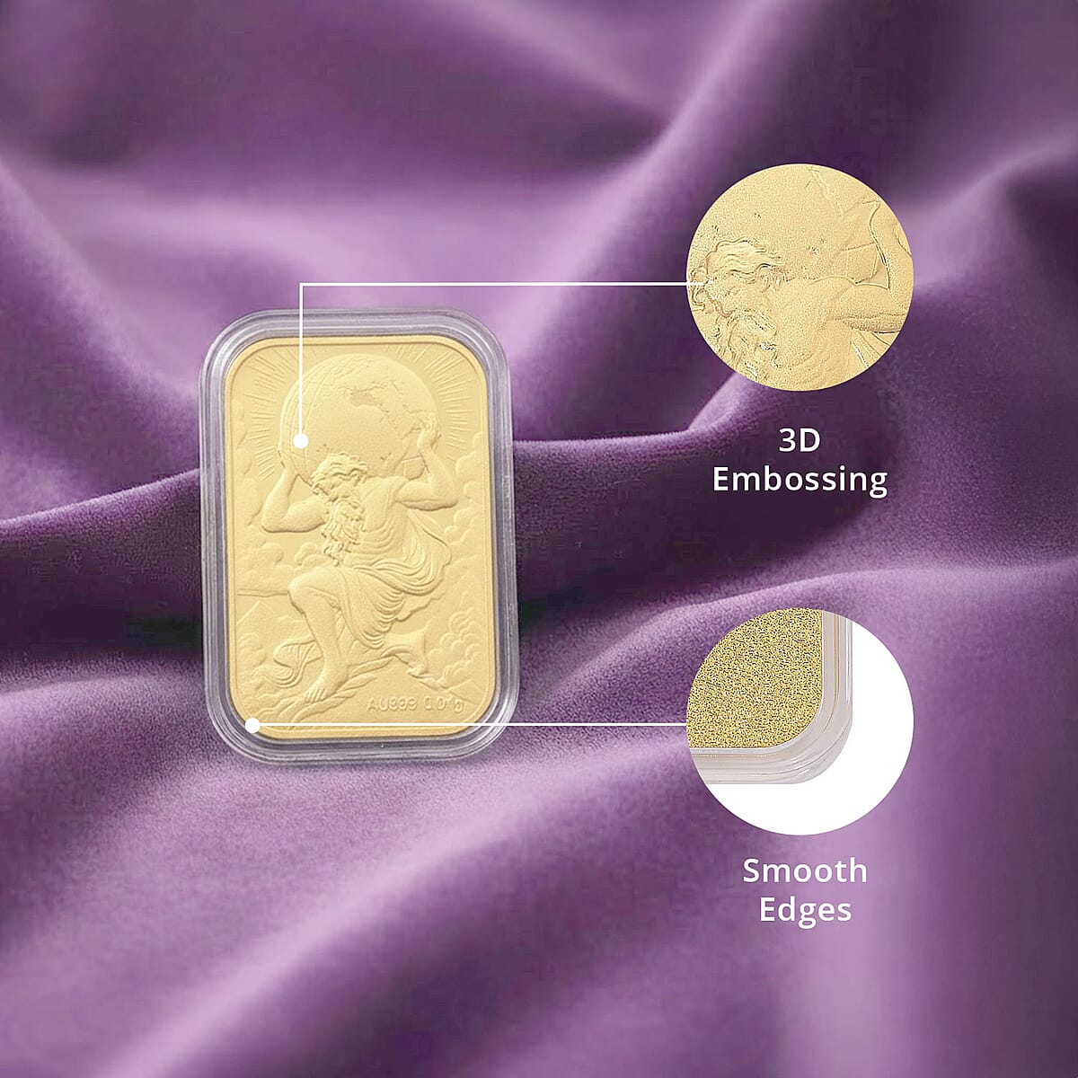 24K Yellow Golden Atlas Emboss Sheet 10mg image number 3