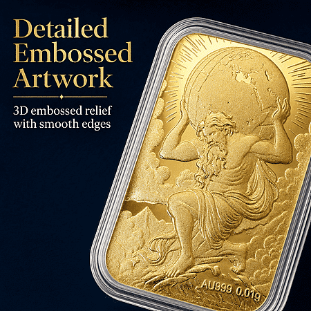 24K Yellow Gold Atlas Embossed Sheet 10mg - Product card gallery slide 4 (10178159116601)