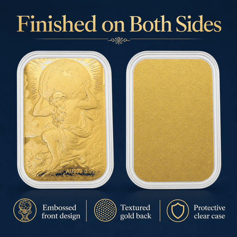 24K Yellow Gold Atlas Embossed Sheet 10mg