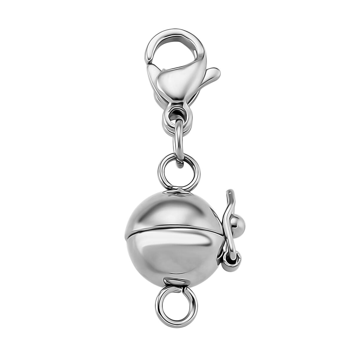 8mm Magnetic Lock with 9mm Lobster Clasp in Stainless Steel image number 0