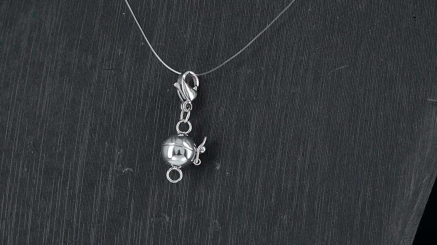 8mm Magnetic Lock with 9mm Lobster Clasp in Stainless Steel