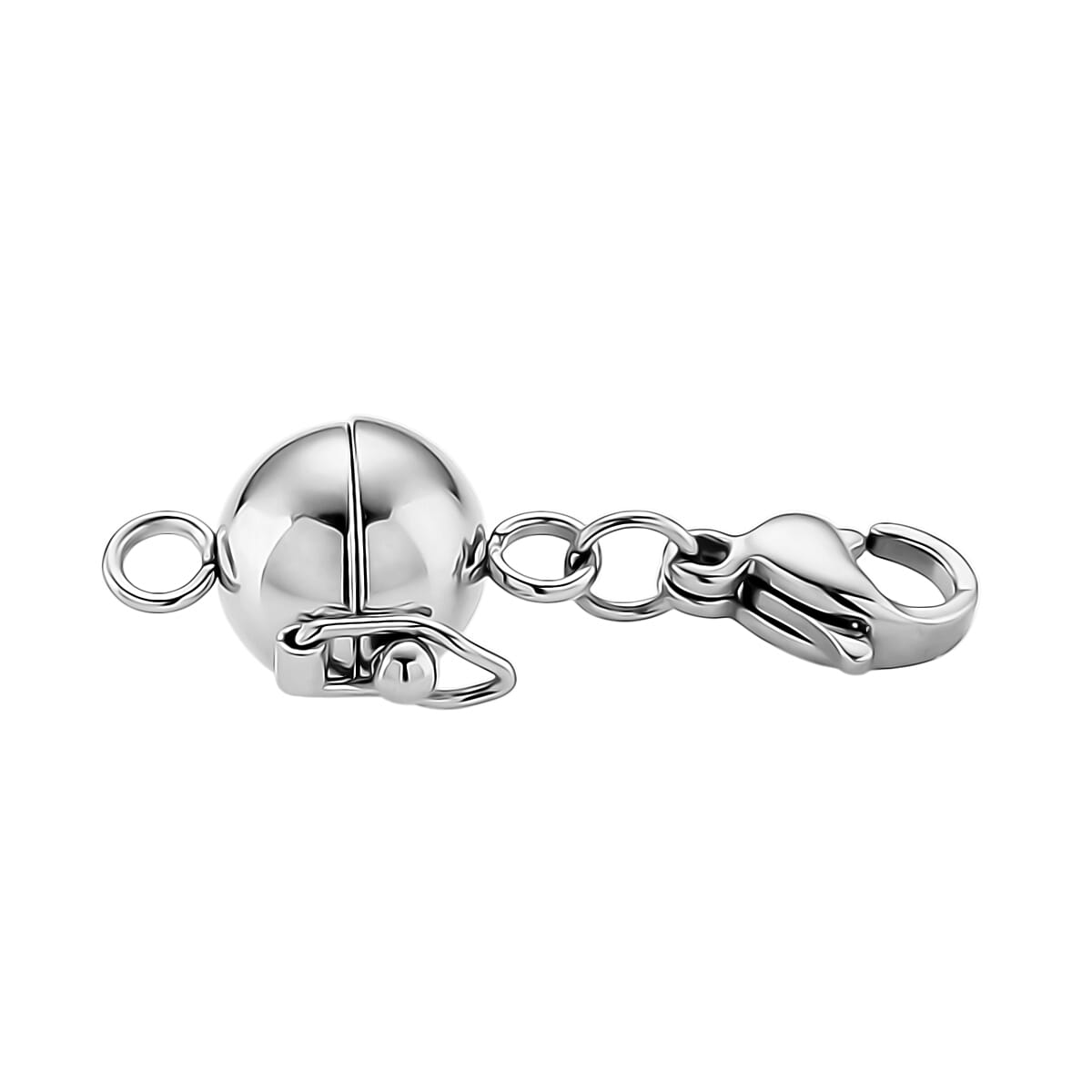 8mm Magnetic Lock with 9mm Lobster Clasp in Stainless Steel image number 1