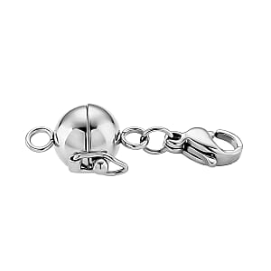 8mm Secure Latch Magnetic Lock with 9mm Lobster Clasp in Stainless Steel