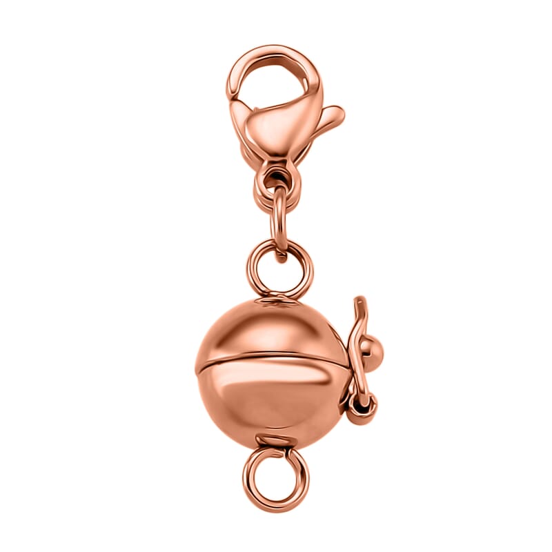 8mm Secure Latch Magnetic Lock with 9mm Lobster Clasp in ION Plated RG Stainless Steel