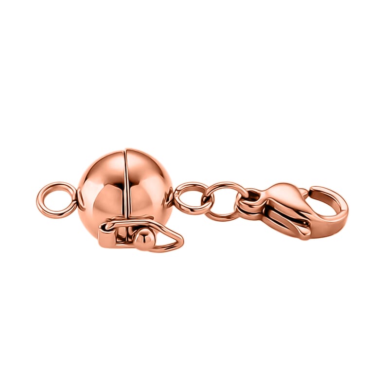 8mm Secure Latch Magnetic Lock with 9mm Lobster Clasp in ION Plated RG Stainless Steel