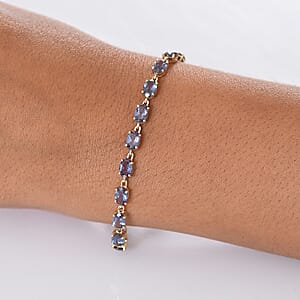 Luxuriant AAA Lab Grown Alexandrite 11.35 ctw Golden Eclipse Bracelet in 10K Yellow Gold (7.25 In)