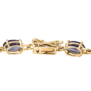 Luxuriant AAA Lab Grown Alexandrite 11.35 ctw Golden Eclipse Bracelet in 10K Yellow Gold (7.25 In)