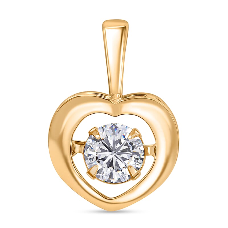 D'Joy Moissanite 0.40 ctw Heart Pendant without Chain in 18K Vermeil Yellow Gold Over Sterling Silver