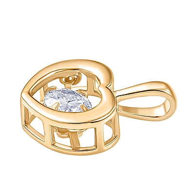 D'Joy Moissanite 0.40 ctw Heart Pendant without Chain in 18K Vermeil Yellow Gold Over Sterling Silver