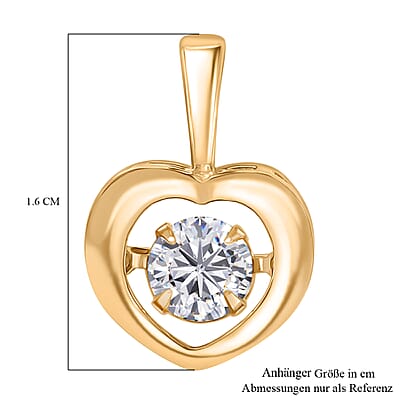 D'Joy Moissanite 0.40 ctw Heart Pendant without Chain in 18K Vermeil Yellow Gold Over Sterling Silver