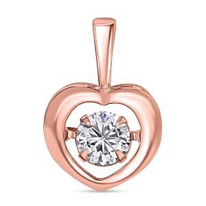 D'Joy Moissanite 0.40 ctw Heart Pendant without Chain in 18K Vermeil Rose Gold Over Sterling Silver