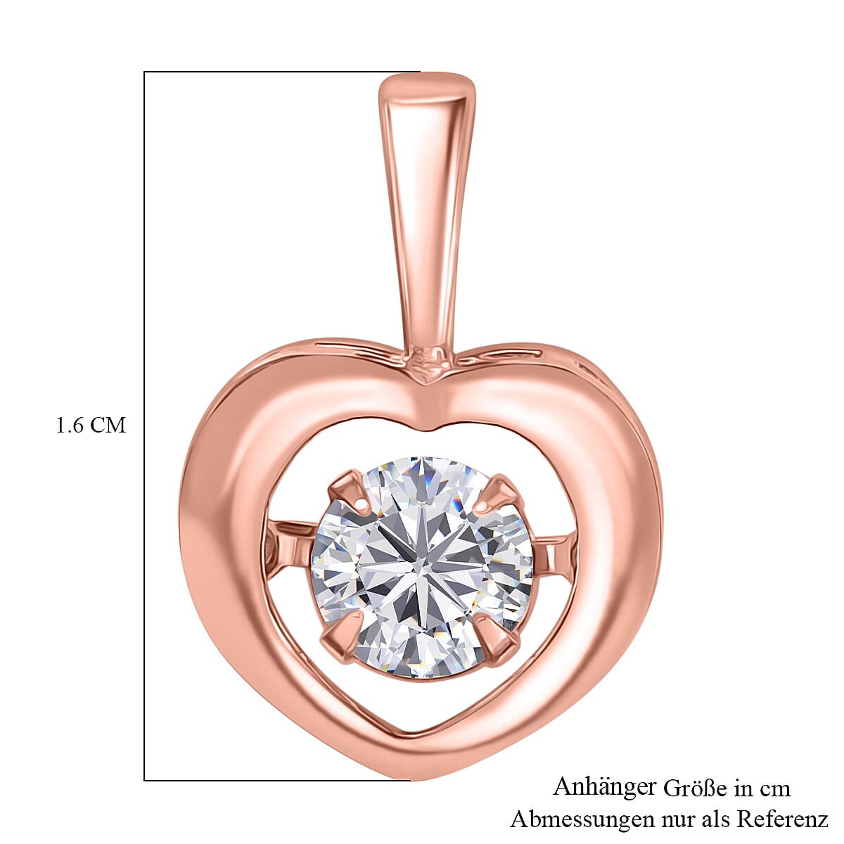 D'Joy Moissanite 0.40 ctw Heart Pendant without Chain in 18K Vermeil Rose Gold Over Sterling Silver image number 5
