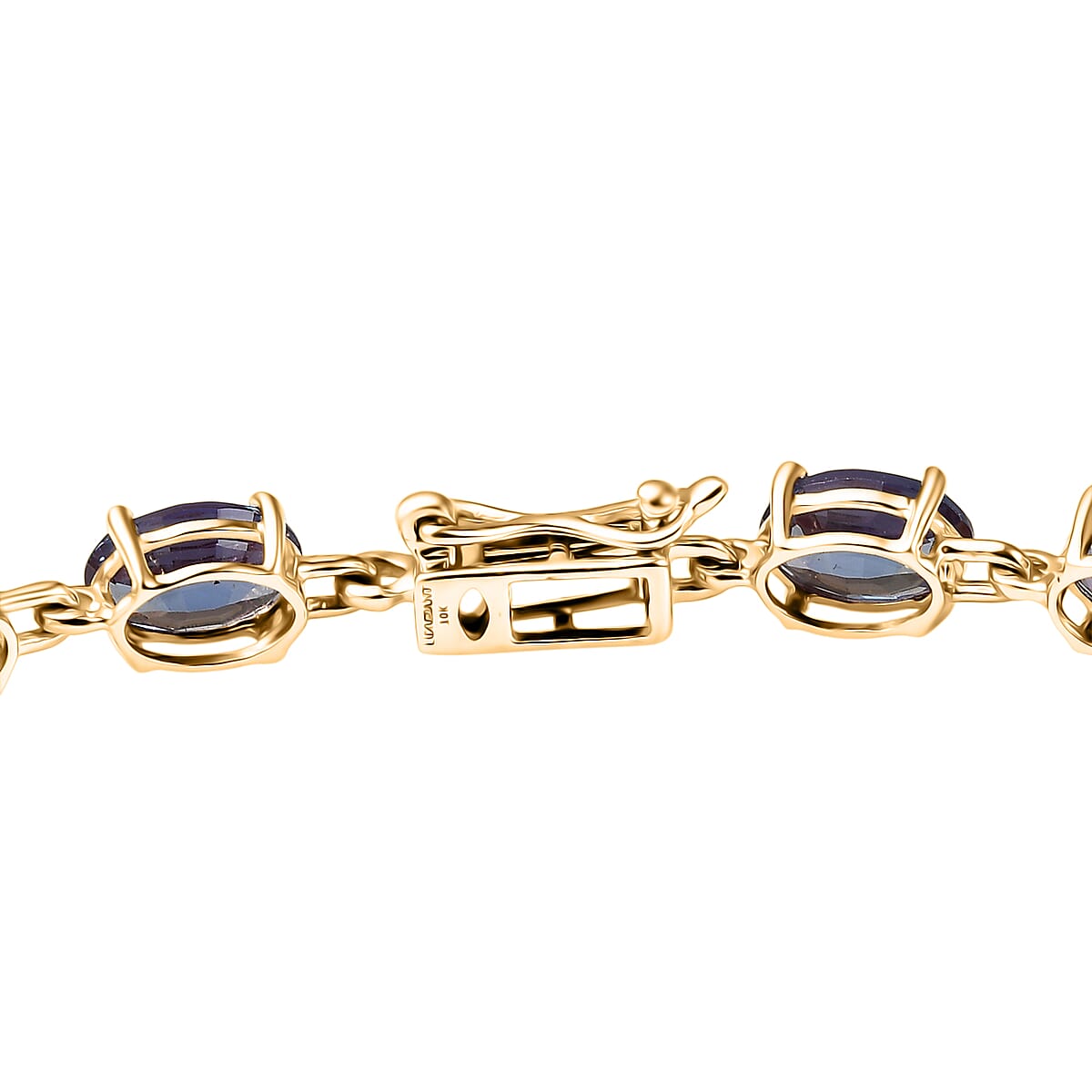 Luxuriant AAA Lab Grown Alexandrite 12.40 ctw Golden Eclipse Bracelet in 10K Yellow Gold (8.00 In) image number 3