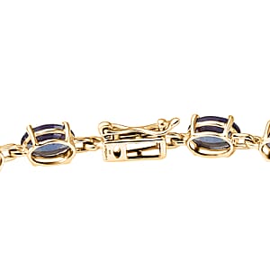 Luxuriant AAA Lab Grown Alexandrite 12.40 ctw Golden Eclipse Bracelet in 10K Yellow Gold (8.00 In)