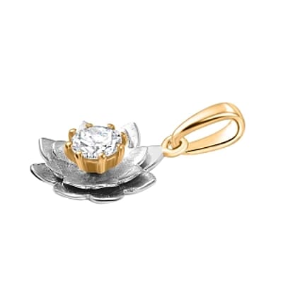Moissanite Floral 0.40 ctw Pendant in Vermeil YG Over Sterling Silver