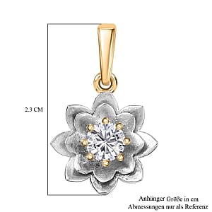 Moissanite Floral 0.40 ctw Pendant in Vermeil YG Over Sterling Silver