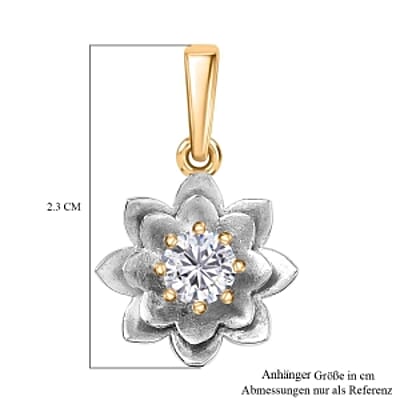 Moissanite Floral 0.40 ctw Pendant in Vermeil YG Over Sterling Silver