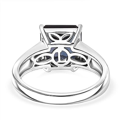 10K White Gold Luxuriant AAA Lab Grown Alexandrite, Lab Grown Diamond (E-F, VS) (0.27 cts) Ring (Size 12.0) (4.10 g) 4.50 ctw