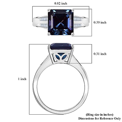 10K White Gold Luxuriant AAA Lab Grown Alexandrite, Lab Grown Diamond (E-F, VS) (0.27 cts) Ring (Size 12.0) (4.10 g) 4.50 ctw