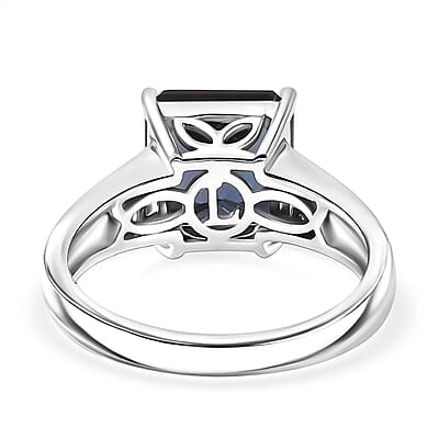 Luxuriant AAA Lab Grown Alexandrite and E-F VS Lab Grown Diamond 4.50 ctw Ring in 10K White Gold (Size 7.0) 4.10 Grams