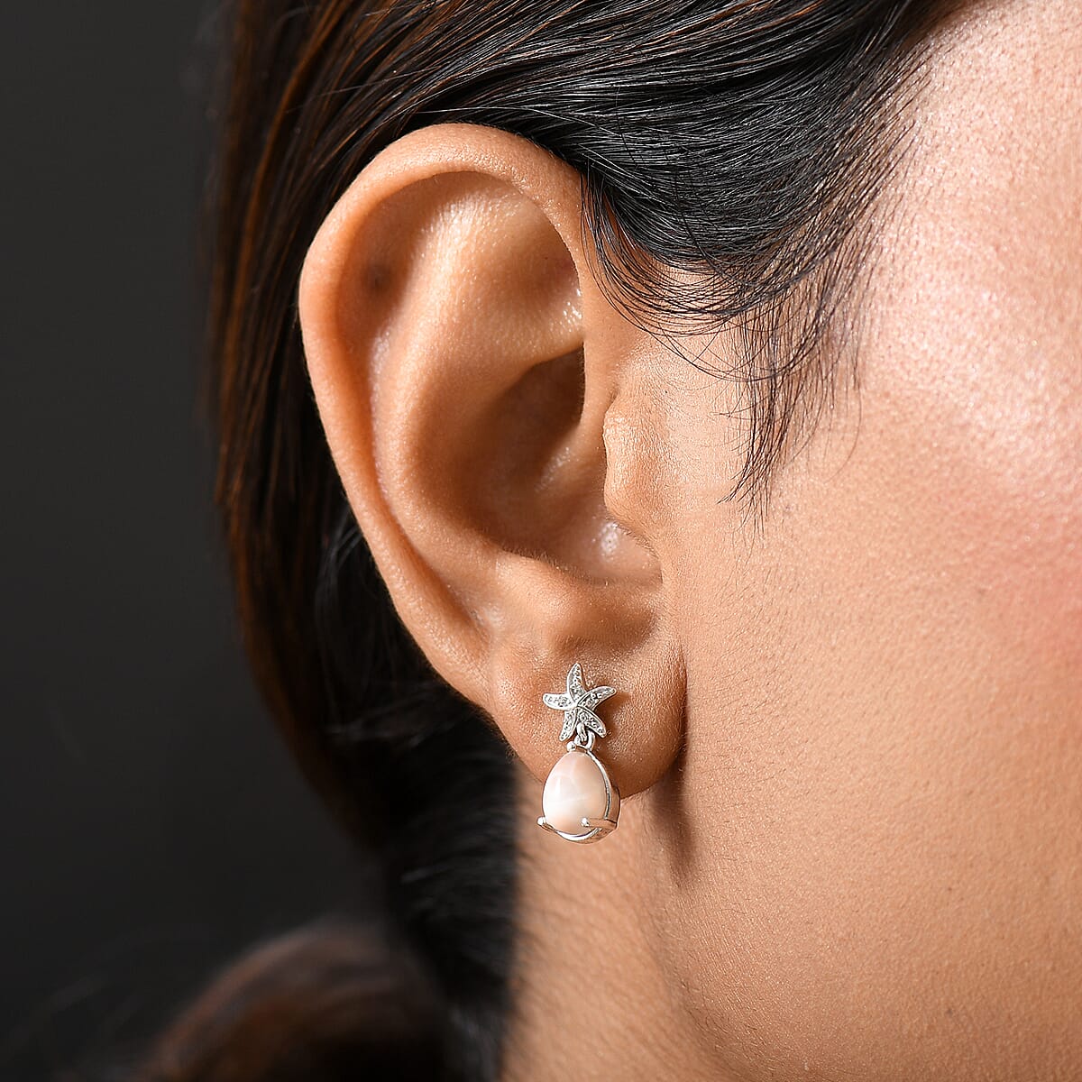 D&rsquo;Joy Premium Natrolite and White Zircon 2.30 ctw Earrings in Rhodium Over Sterling Silver image number 2