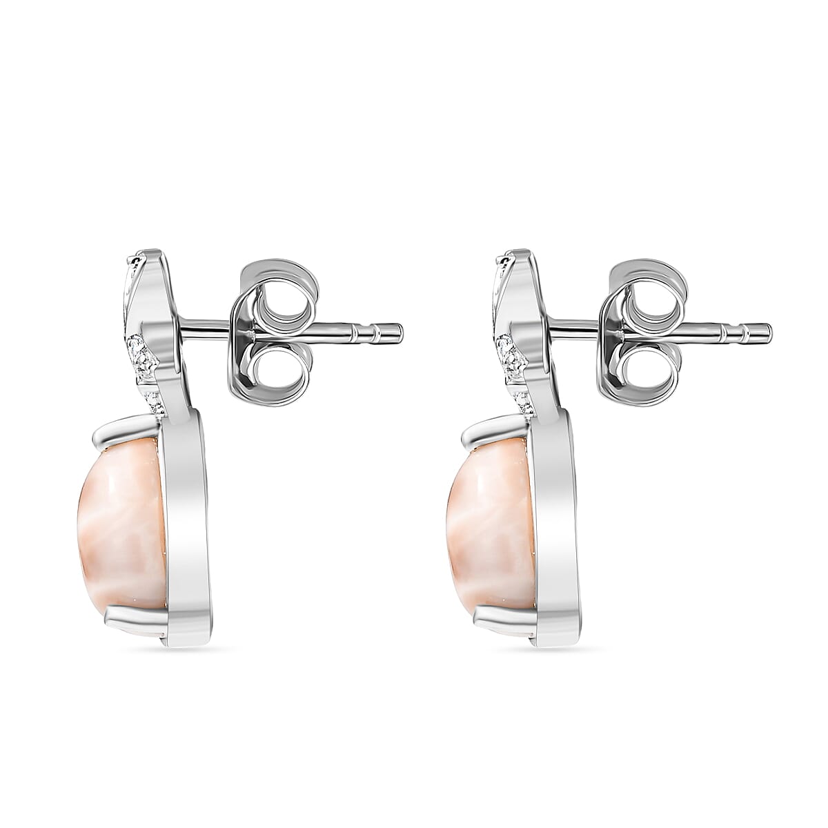 D&rsquo;Joy Premium Natrolite and White Zircon 2.30 ctw Earrings in Rhodium Over Sterling Silver image number 3
