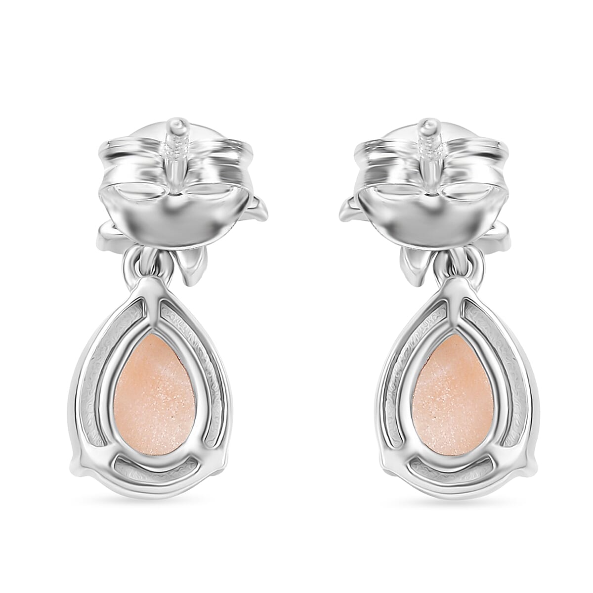 D&rsquo;Joy Premium Natrolite and White Zircon 2.30 ctw Earrings in Rhodium Over Sterling Silver image number 4