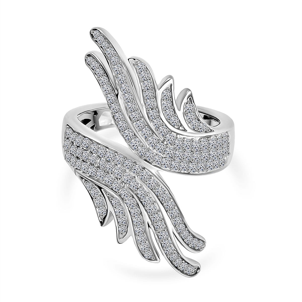 Luxuriant Lab Grown Diamond G-H SI 0.82 ctw Ring in Rhodium Over Sterling Silver (Size 6.5)
