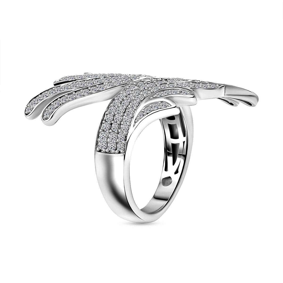 Luxuriant Lab Grown Diamond G-H SI 0.82 ctw Ring in Rhodium Over Sterling Silver (Size 6.5)
