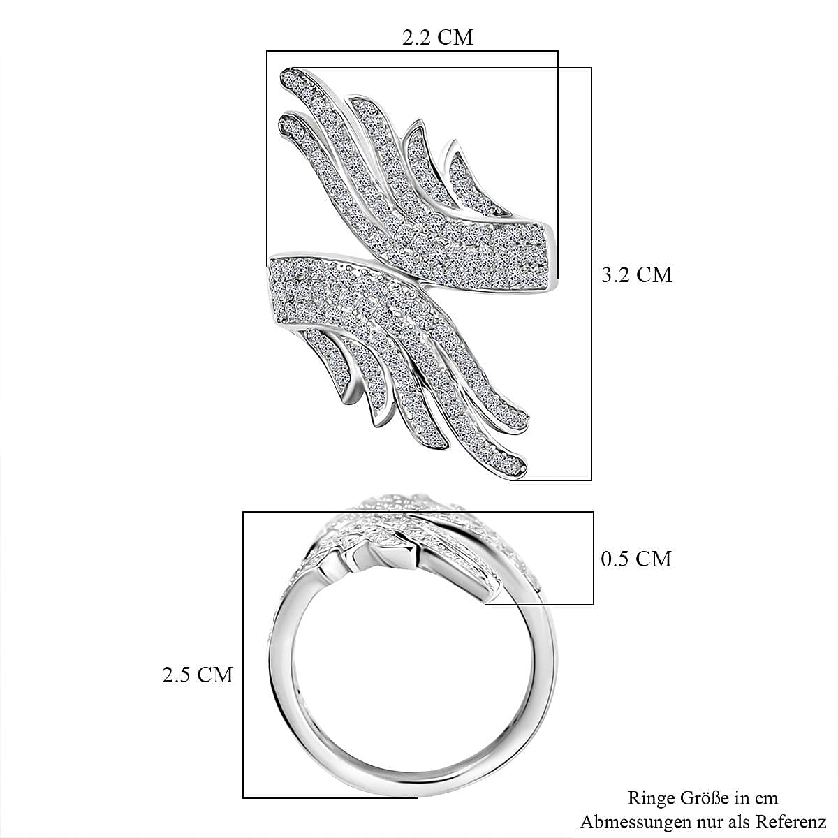 Luxuriant Lab Grown Diamond G-H SI 0.82 ctw Ring in Rhodium Over Sterling Silver (Size 6.5)