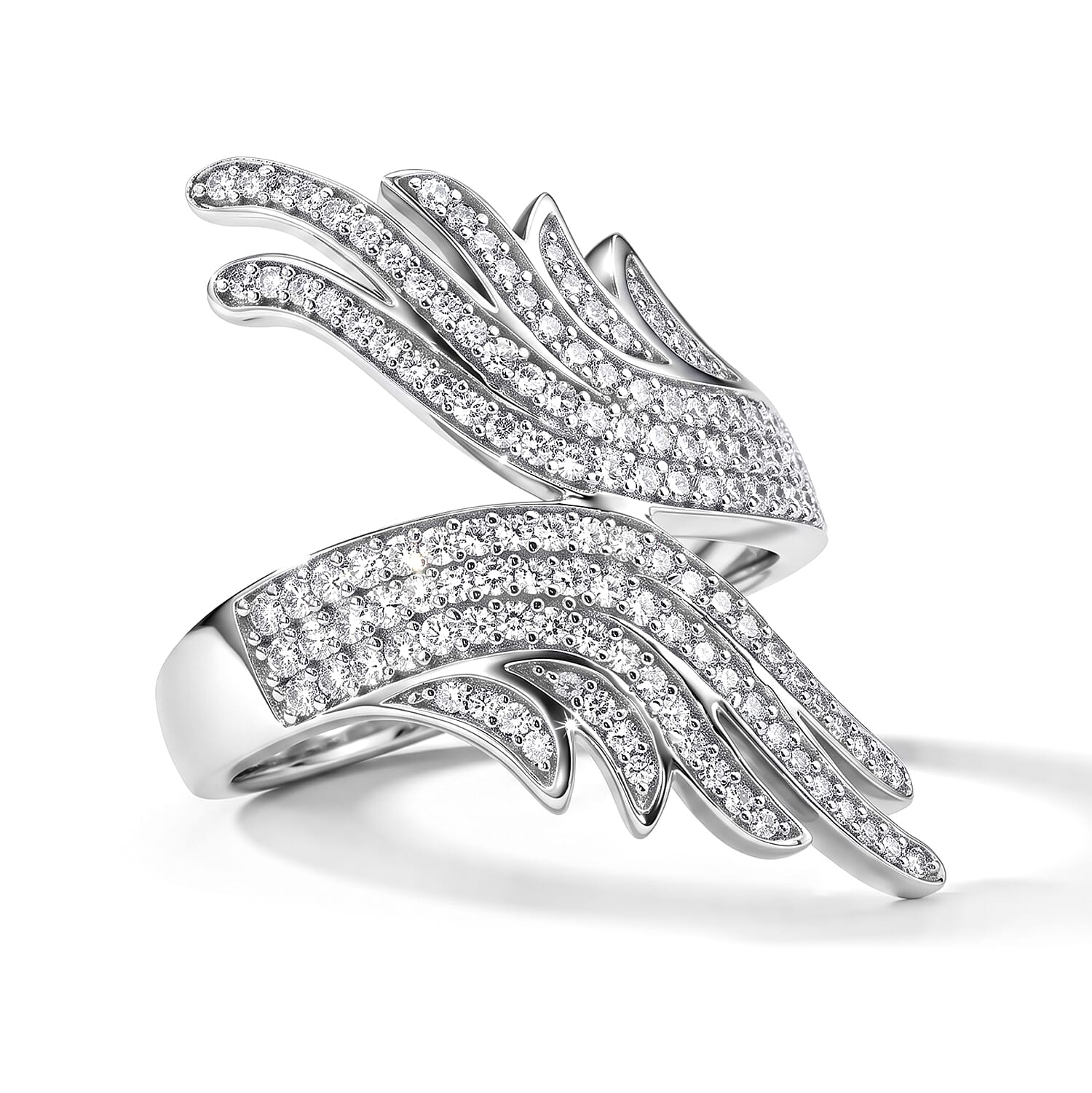 Luxuriant Lab Grown Diamond G-H SI 0.82 ctw Ring in Rhodium Over Sterling Silver (Size 10.0)