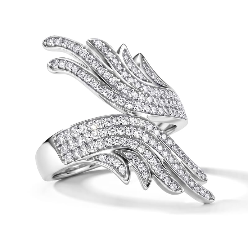Luxuriant Lab Grown Diamond G-H SI 0.82 ctw Ring in Rhodium Over Sterling Silver (Size 10.0)