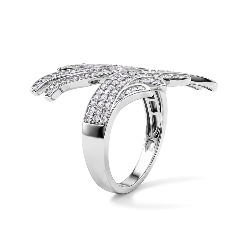 Luxuriant Lab Grown Diamond G-H SI 0.82 ctw Ring in Rhodium Over Sterling Silver (Size 10.0)