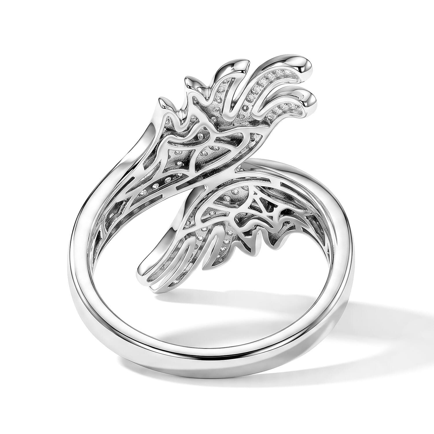 Luxuriant Lab Grown Diamond G-H SI 0.82 ctw Ring in Rhodium Over Sterling Silver (Size 10.0)