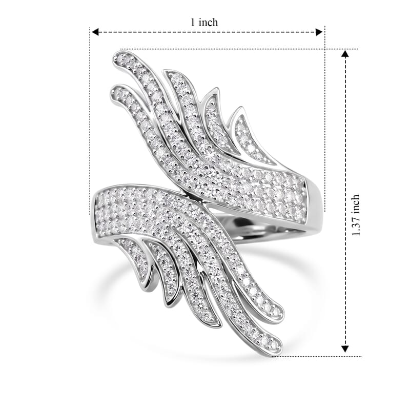 Luxuriant Lab Grown Diamond G-H SI 0.82 ctw Ring in Rhodium Over Sterling Silver (Size 10.0)