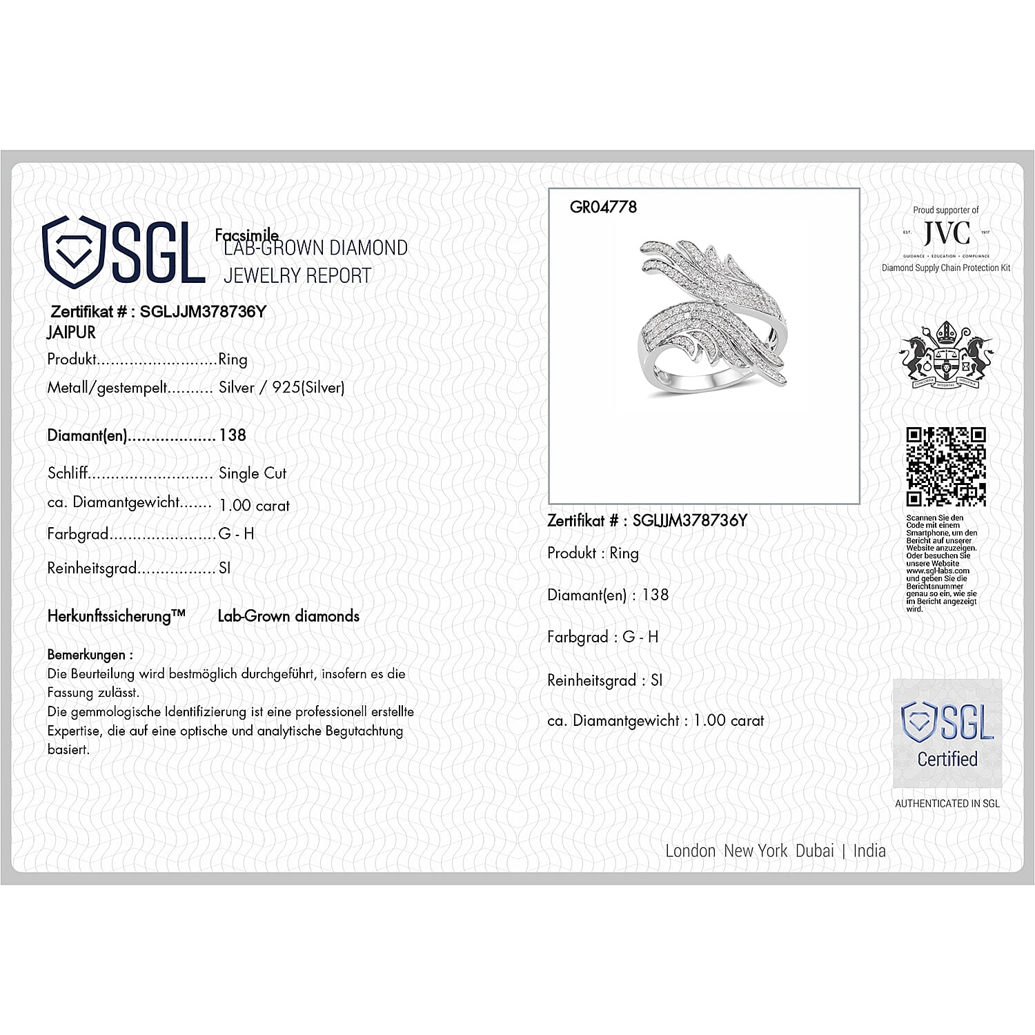 Luxuriant Lab Grown Diamond G-H SI 0.82 ctw Ring in Rhodium Over Sterling Silver (Size 10.0)