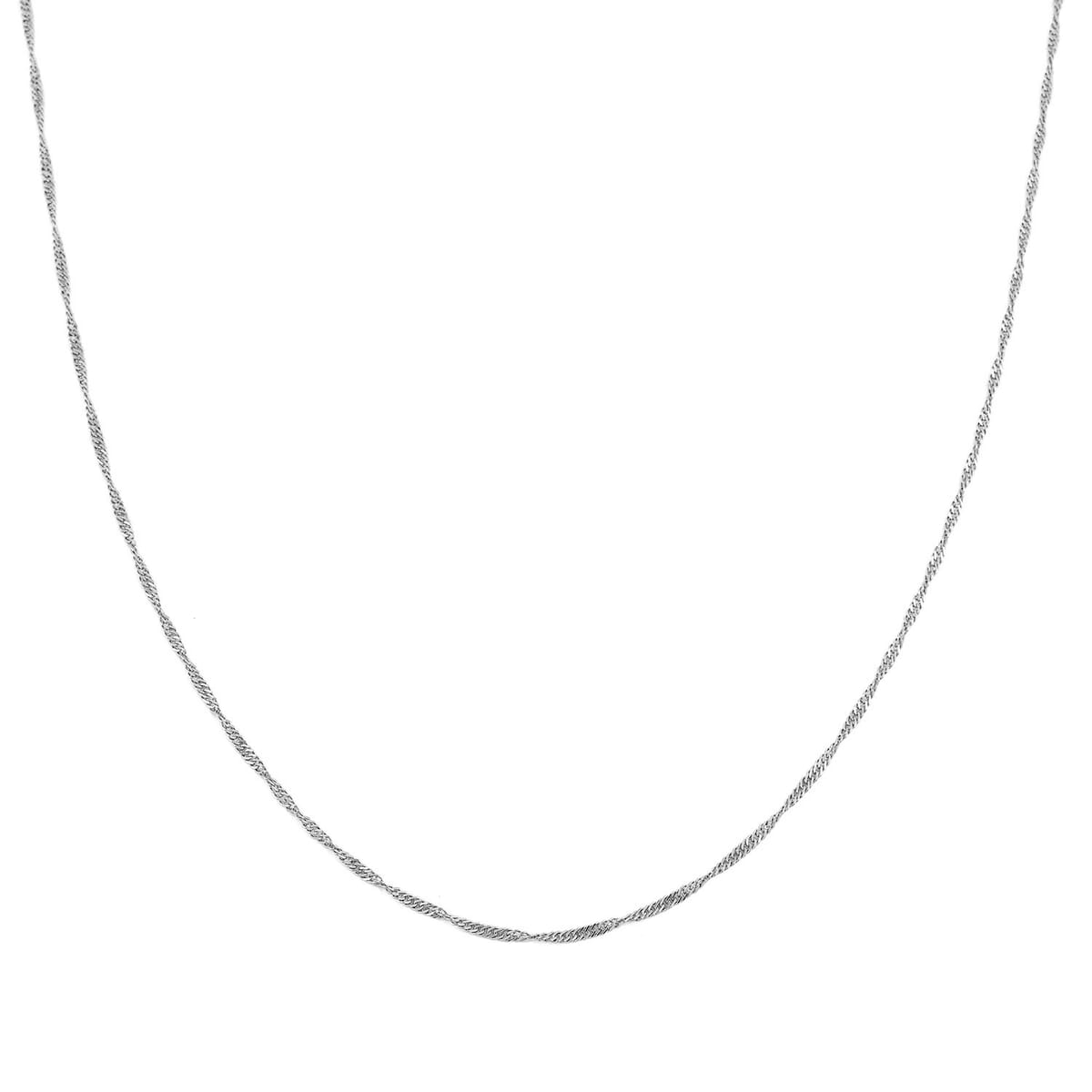 Sterling Silver Singapore Necklace 24 Inches 2.30 Grams image number 2