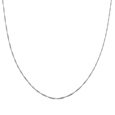 Sterling Silver Singapore Necklace 24 Inches 2.30 Grams