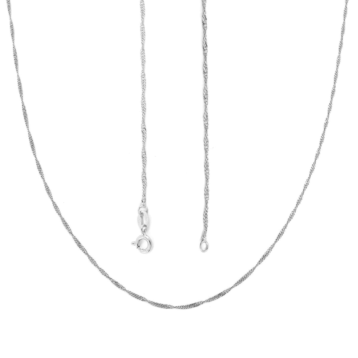 Sterling Silver Singapore Necklace 24 Inches 2.30 Grams image number 3