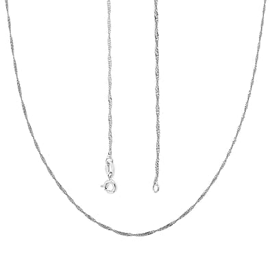 Sterling Silver Singapore Necklace 24 Inches 2.30 Grams
