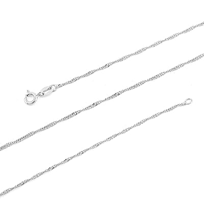 Sterling Silver Singapore Necklace 24 Inches 2.30 Grams