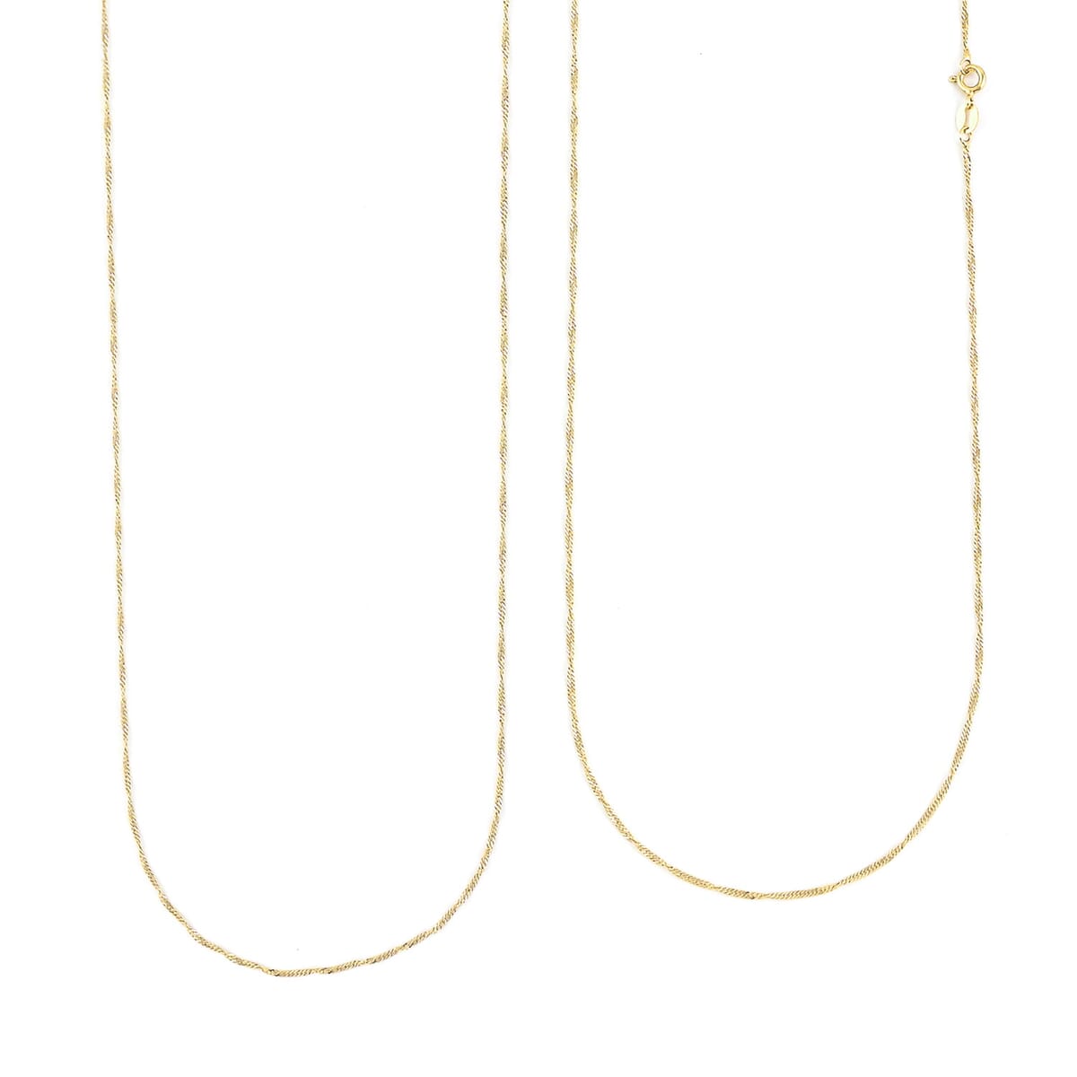 14K Yellow Gold Over Sterling Silver Singapore Necklace 24 Inches 2.30 Grams image number 0