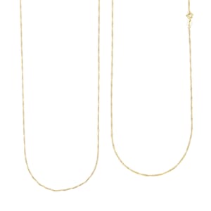 14K Yellow Gold Over Sterling Silver Singapore Necklace 24 Inches 2.30 Grams