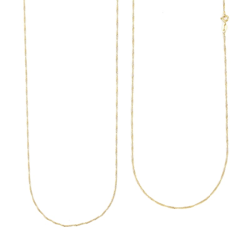 14K Yellow Gold Over Sterling Silver Singapore Necklace 24 Inches 2.30 Grams