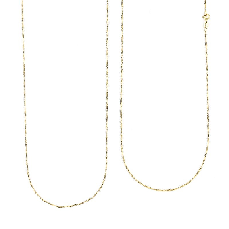 14K Yellow Gold Over Sterling Silver Singapore Necklace 24 Inches 2.30 Grams