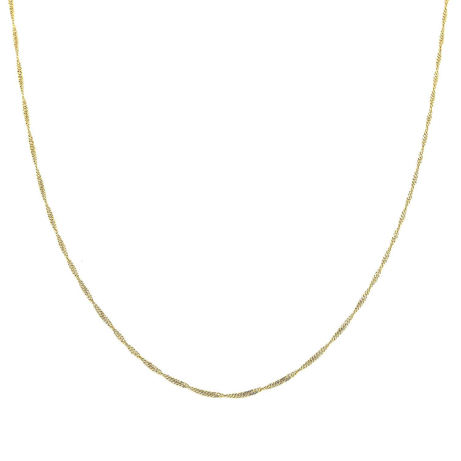 14K Yellow Gold Over Sterling Silver Singapore Necklace 24 Inches 2.30 Grams