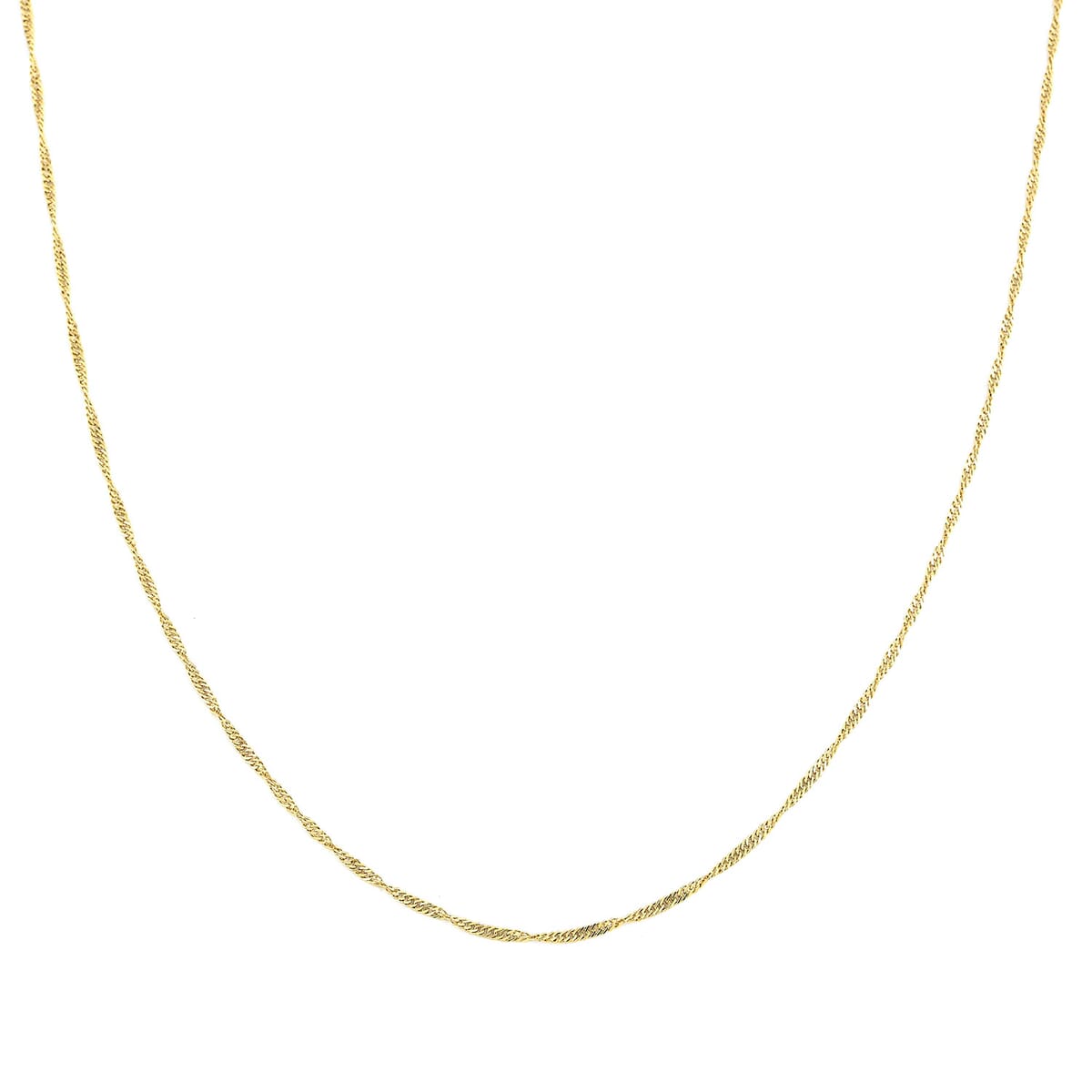 14K Yellow Gold Over Sterling Silver Singapore Necklace 24 Inches 2.30 Grams image number 2
