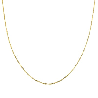 14K Yellow Gold Over Sterling Silver Singapore Necklace 24 Inches 2.30 Grams